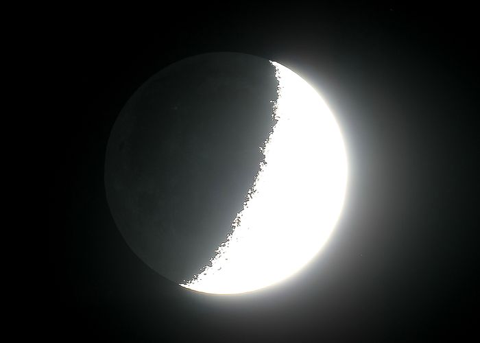 Пепельный свет Луны. 23  января 2018 года. Ратомка. 